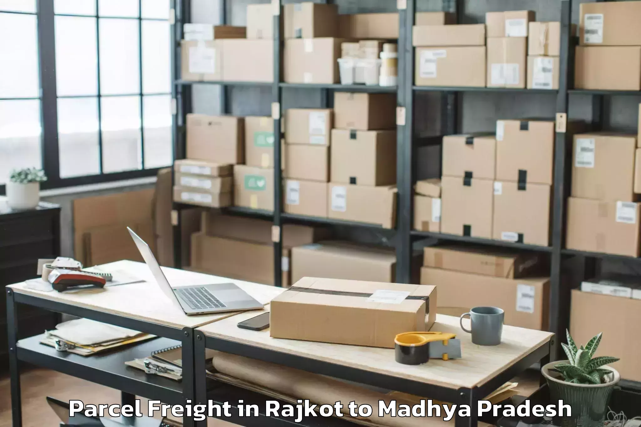 Efficient Rajkot to Mahidpur Parcel Freight